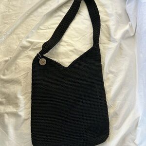 The Sak black crochet bag